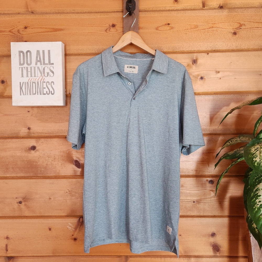 LinkSoul Dri-Loft Delray Polo Quick Dry Golf Shirt LS1381 Heather Gray Sz‎ Large